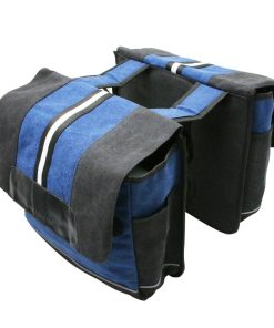 Sacoche Arriere Velo Double Newton Vib Avec Protege Pluie 20L Noir-Bleu Jeans (Fixation Sur Porte Bagage L 35.5Xl12Xh30Cm) (Paire)
