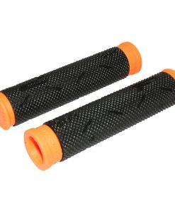 Poignee VTT Progrip 808 Noir-Orange Fluo Ø22mm L120mm (Paire)