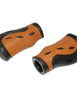 Poignee City-VTC Progrip 988 Noir-Marron Ø22mm L85mm (Paire) Style Vintage