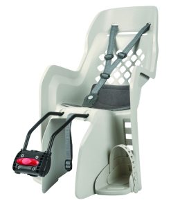 Porte Bebe-Siege Enfant Arriere Polisport A Fixer Sur Cadre Joy Creme Coussin Gris (9 A 22Kgs) Homologue En 14344