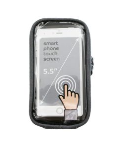 Sacoche de Cadre-Potence Velo Basil Pour Portable - I-Phone Fixation A Velcro Gris Fonce 1L (Sangles Tube Oversize) (19X11X11Cm)
