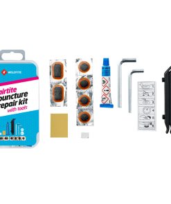 Kit Reparation Chambre a Air Weldtite VTT Avec Outils - Boite (4 Patchs 18mm + 2 Patchs 28X18mm + Colle 5G + Papier Ponce + Craie + 3 Demontes Pneus + 2 Cles Allen 5 et 6 mm) Avec Notice