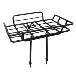 Porte Bagage Velo Avant Plateforme A Tringles Gravity Avec Rebords Alu Noir Mat Reglable 29''-26" (Poids Maxi 10Kgs) (43X34Cm)
