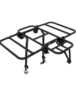 Porte Bagage Velo Avant Plateforme Gravity Pliable Sur Les Cotes (Sans Outil) Alu Noir Mat 29''-26" (Poids Maxi 10Kgs) -Fixation Sur Tasseau V-Brake