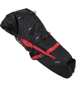 Sacoche de Selle Velo Zefal Z Adventure R17 Noir-Rouge Etanche Fixation Velcro 17L ( L 62Cm X L 24Cm X 20Cm) Charge Maxi 5Kgs