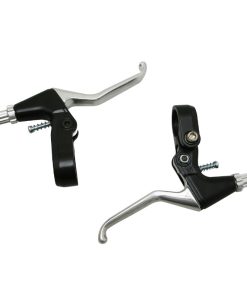 Levier de Frein VTT-VTC V-Brake 3 Doigts Newton Alu Argent-Noir (Paire Sur Carte)