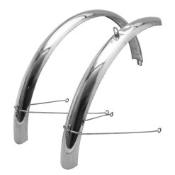 Garde Boue VTT-City Tringles 26-650B Gravity Inox Argent 60mm (Paire) Livre Avec Jeu de Tringles