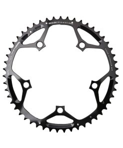 Plateau Route 5 Branches D.130 Ta Hegoa 53 Dents Exterieur Noir Alu 7075 Type Shimano 10-11V.