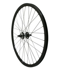 Roue Route - Fixie Patin Gravity Noir Arriere Double Filetage Avec Pignon 16 Dents Avec Ecrous Jante 17C Profil 28mm