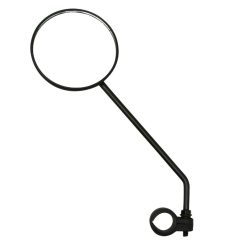 Retroviseur Velo Gauche Ou Droit Rond Noir Fixation Collier Tige 170mm Reglable 22.2 mm (Miroir Diam 85mm) (Vendu Sur Carte)