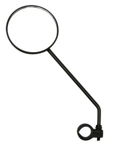 Retroviseur Velo Gauche Ou Droit Rond Noir Fixation Collier Tige 170mm Reglable 22.2 mm (Miroir Diam 85mm) (Vendu Sur Carte)