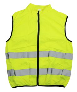 Gilet de Securite Premium Adulte Jaune Reflechissant Avec Zip Total et Poche Arriere Zip
