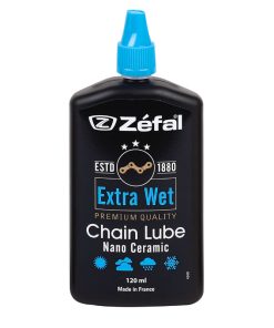 Lubrifiant Velo Chaine Zefal Extra Wet Toutes Conditions (Burette 120Ml) - Durabilite Exceptionnelle A Base de Ceramique -