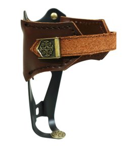 Porte Bidon Newton Vintage Alu Noir et Cuir Brun