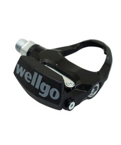 Pedale Route Automatique Wellgo R344 Alu Sur Roulement Noir (Paire) (Poids 360Gr.) - Livre Avec Cales Angles 6°-