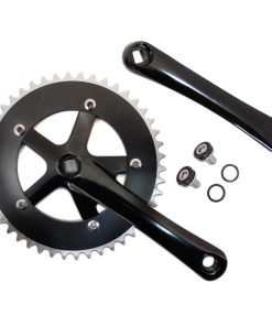 Pedalier Route Fixie 3.30 Alu Noir 165mm Plateau 46D. D130mm (Emmanchement Carre Boitier 110mm) (Singlespeed)