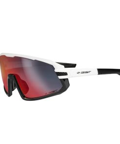 Lunettes Velo Adulte Gist Next Monture Blanc (3 Verres Interchangeables - Protection 100% Uv - Uva - Uvb) Vision Optimale, Ultra Adherentes, Tres Resistantes (Verre Cat 3)