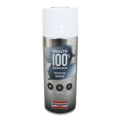 Bombe de Peinture Arexons Acrylique 100 Gris Zinc Effet Metalise Aerosol 400 ml (3674)