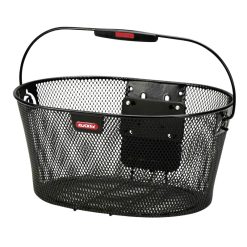 Panier Avant Acier Fil Klickfix Ovalkorb 16L Noir Avec Anse Fixation Sur Cintre Guidon (40X19X29Cm) (Livre Sans Fixation)