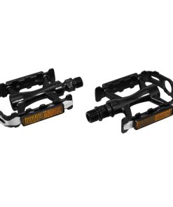 Pedale VTT Roulement Etanche Premium Newton Corps Alu Noir Cage Alu Argent-Noir 9-16" (Paire)