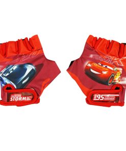 Gants Velo Court Enfant Disney Cars Rouge (Paire Sur Carte)