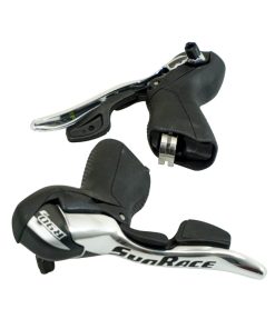 Levier-Manette Route Patin Sunrace 9V. Triple Alu Noir Compatible Shimano (Paire)