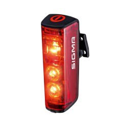 Eclairage Velo Usb Arriere Sur Tige de Selle Sigma Blaze 3Led (Autonomie 50H) Noir - Fonction Flash - Adapte L'Eclairage En Fonction de La Luminosite et Feu Stop - Clignotant Possible