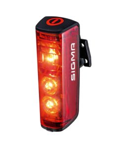 Eclairage Velo Usb Arriere Sur Tige de Selle Sigma Blaze 3Led (Autonomie 50H) Noir - Fonction Flash - Adapte L'Eclairage En Fonction de La Luminosite et Feu Stop - Clignotant Possible