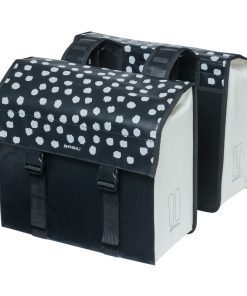Sacoche Arriere Velo Double Basil Urban Load Waterproof Noir-Blanc Reflective 48-53L (41X18X46Cm) Waterproof