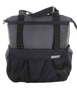 Sacoche Arriere Velo Laterale Shopper Xl Noir-Gris Waterproof Fixation Porte Bagage Avec Hook-On 20L (32X16X37Cm)