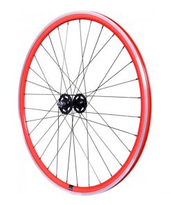 Roue Route - Fixie Patin Gravity Rouge Avant Avec Ecrous Jante 17C Profil 28mm