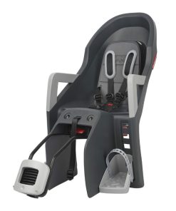 Porte Bebe-Siege Enfant Arriere Polisport A Fixer Sur Cadre Guppy Max Gris Coussin Gris (9 A 22Kgs) Homologue En 14344