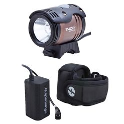 Eclairage Velo A Batterie Avant Spanninga Thor 1100 Lumens (Autonomie de 6H30 A 10H30, Batterie Externe 8,4V 2000Mah, Livre Avec Plusieurs Supports) (Kit Avec Accessoire) Alu Brosse