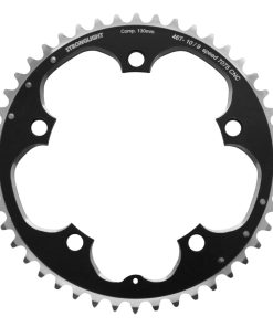 Plateau Route 5 Branches D.130 Stronglight 46 Dents Exterieur Noir Alu 7075 Type Shimano 9-10V.
