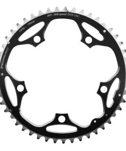 Plateau Route 5 Branches D.130 Stronglight 49 Dents Exterieur Noir Alu 7075 Type Shimano 9-10V.