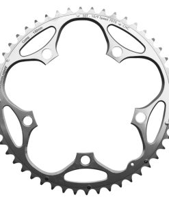 Plateau Route 5 Branches D.130 Stronglight 50 Dents Exterieur Argent Alu 7075 Type Shimano 9-10V.