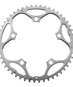 Plateau Route 5 Branches D.130 Stronglight 51 Dents Exterieur Argent Alu 7075 Type Shimano 9-10V.