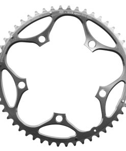 Plateau Route 5 Branches D.130 Stronglight 52 Dents Exterieur Argent Alu 7075 Type Shimano 9-10V.