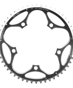 Plateau Route 5 Branches D.130 Stronglight 52 Dents Exterieur Noir Alu 7075 Type Shimano 11-10V.