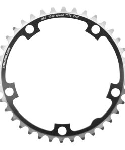 Plateau Route 5 Branches D.130 Stronglight 38 Dents Interieur Noir Alu 7075 Type Shimano 9-10V.