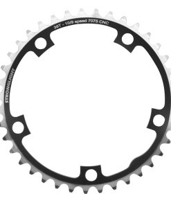 Plateau Route 5 Branches D.130 Stronglight 39 Dents Interieur Noir Alu 7075 Type Shimano 11-10V.