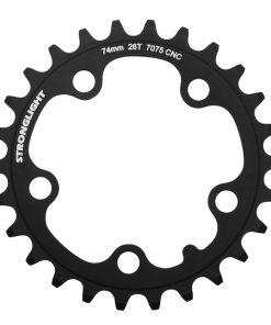 Plateau Route 5 Branches D.74 Stronglight 26 Dents Triple Noir Alu 7075 9-10V.