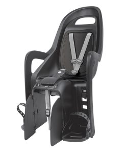 Porte Bebe-Siege Enfant Arriere Polisport A Fixer Sur Porte Bagage Fixation Etau Groovy Noir Coussin Gris (9 A 22Kgs) Homologue En 14344