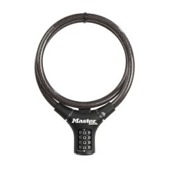 Antivol Velo - Trottinette Cable A Combinaison Masterlock Diam 12 mm L 90 Cm Noir - Niveau Securite 7