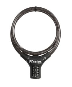 Antivol Velo - Trottinette Cable A Combinaison Masterlock Diam 12 mm L 90 Cm Noir - Niveau Securite 7