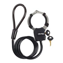 Antivol Velo - Trottinette Cable A Boucle Avec Menotte Masterlock Street Cuff Diam 8 mm L1M - Livre Avec 4 Cles -Niveau Securite 6