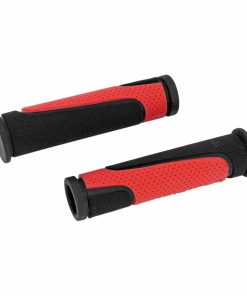 Poignee VTT Newton Rubber Noir-Rouge L125mm (Paire)