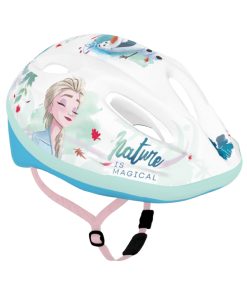 Casque Velo Enfant Disney V2 Frozen Blanc Avec Molette Reglage Taille 52-56 (Vendu Sur Carte)