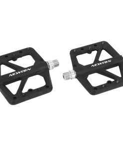 Pedale VTT Plateforme Descente - BMX Newton Noir Fibre Axe Alu Filetage 9-16 Avec Picots Interchangeables (Paire)
