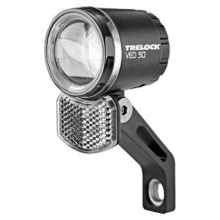 Eclairage Velo Vae - E-Bike Avant Sur Fourche Trelock Ls380 Bike-I 6-12V 50Lux Noir - Pour Voir A 70M et Visible A 4Kms